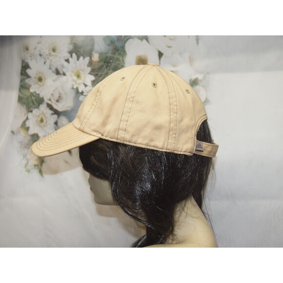 VINTAGE Adidas Hat Cap beige Adjustable 3D like Embroidered Unisex Adult - Picture 2 of 4